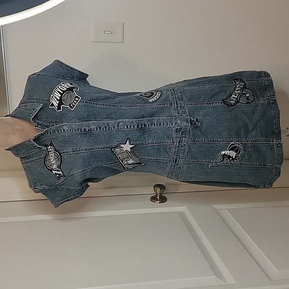 Le More Sports Team Cities Embroidered Denim Dress, Size 1X (CHECK MEASUREMENTS) - Picture 1 of 14